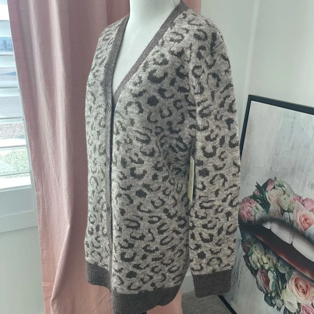 NWT RD Style Leopard Print Cardigan Sweater